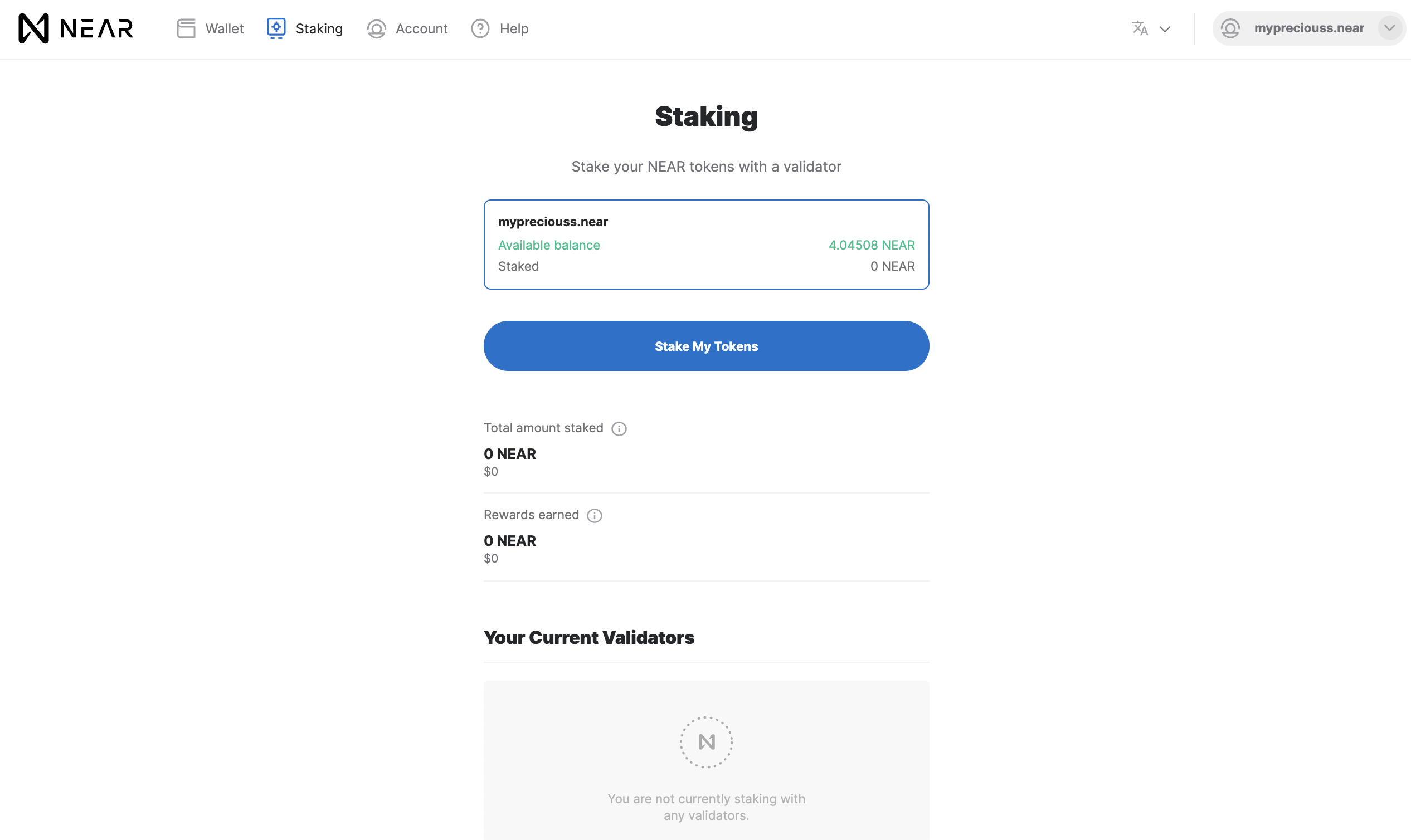 Staking your NEAR tokens